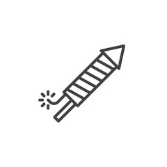 Firework rocket line icon