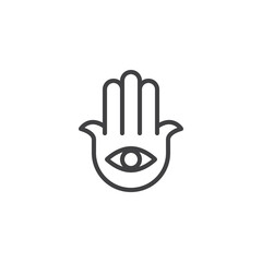 Hamsa Hand line icon
