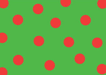 Red Polka Dot Green Vector Background