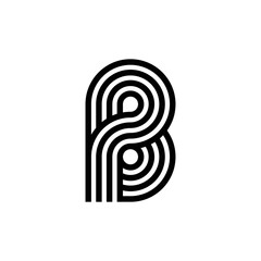 modern letter B monogram logo design