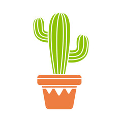 Vector cactus in potted plant. Cactus A variety of succulent plants that are popular to grow