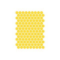 A beautiful yellow hexagonal honeycomb grid vector with honey dripping on the ground.