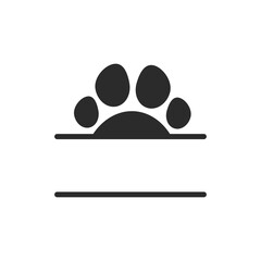 Vector design loves dogs. Heart, bone and floating dog feet for pet supplies stores.