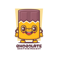 chocolate cartoon mascot. food vector illustration