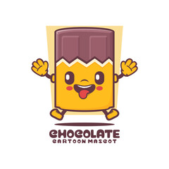 chocolate cartoon mascot. food vector illustration
