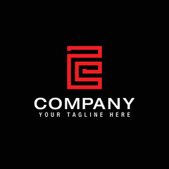 Vector graphic creative line alphabet symbol Letter E Logo Line Design Template Vector