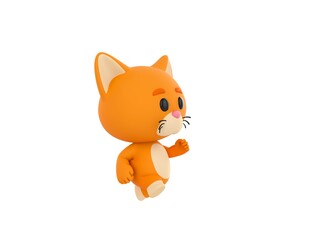 Obraz premium Orange Little Cat character running in 3d rendering.