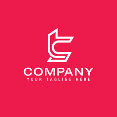 initial TC monogram creative Logo Line Design Template Vector