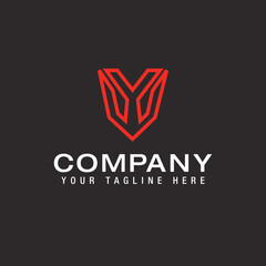 initials alphabet logo icon vector WY YW Logo Line Design Template Vector