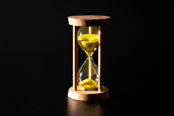 hourglass isolated on dark background