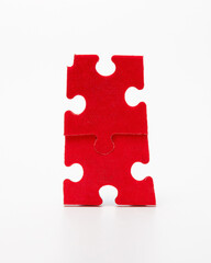 Closeup connecting jigsaw puzzle. Business solutions, success and strategy concept