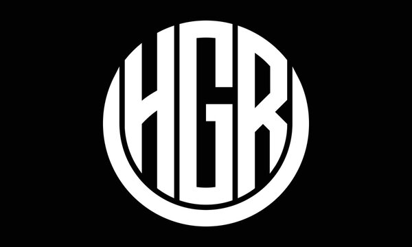 HGR shield in circle logo design vector template. letter mark, wordmark, monogram symbol on white background.