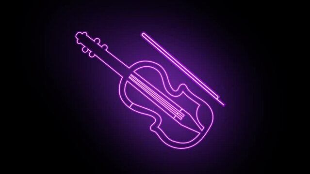 Violin in neon style