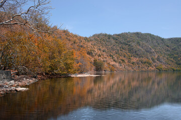 Beautiful lake view with hill