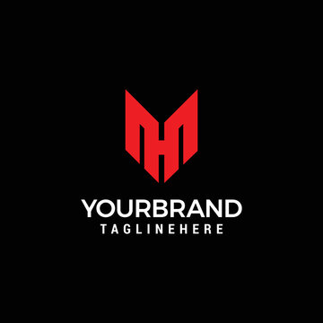Initial letter HM MH logo template design