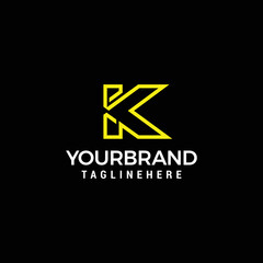 Fototapeta premium Geometric KV logo monogram logo line design template vector