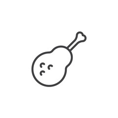Chicken leg line icon