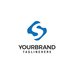 Initial S uppercase letter logo vector design template