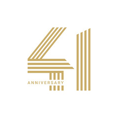 41 Years Anniversary Logo, birthday,  Vector Template Design element for birthday, invitation, wedding, jubilee and greeting card illustration.