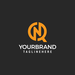 QN NQ linked logo line design template vector