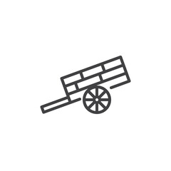 Fototapeta na wymiar Harvest cart line icon