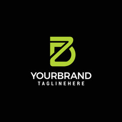 Alphabet letters Initials Monogram logo ZD DZ line design template vector