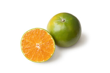 Clementine or tangerine orange fruit and cut in half sliced
