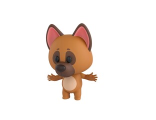Obraz premium German Shepherd Dog character surprise and shocked in 3d rendering.