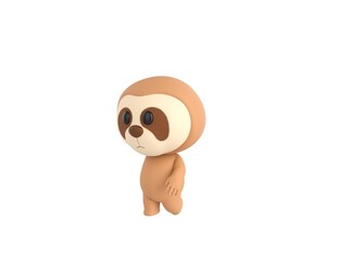 Obraz premium Little Sloth character walking in 3d rendering.