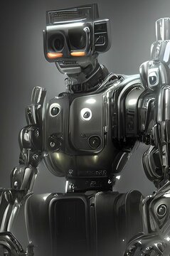 Metallic robosoldier - a digitally painted humanoid 