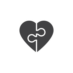 Puzzle heart vector icon