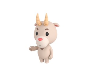 Little Goat character introducing in 3d rendering.