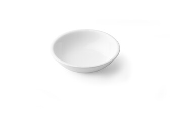 Empty ceramic cup on a white background with