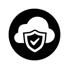 Cloud, protection, security icon. Rounded vector design.