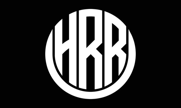 HRR shield in circle logo design vector template. letter mark, wordmark, monogram symbol on white background.