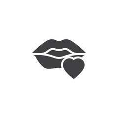 Lips and heart vector icon