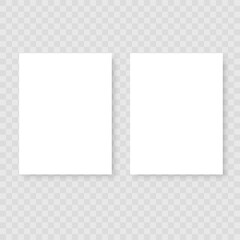 Two sheets white blank template. Vector