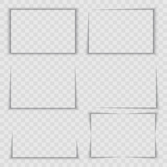 A set of corner shadows for sheets of paper, banners, and posters. Vector