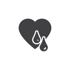 Heart and drops vector icon