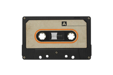 Retro Audio Cassette Tape on the White Background