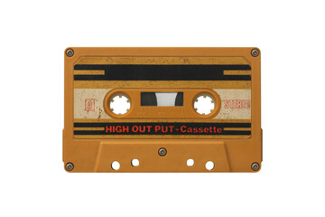 Retro Audio Cassette Tape on the White Background