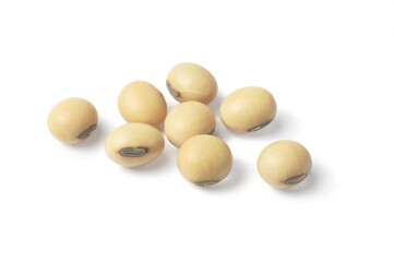 soybeans on a white background