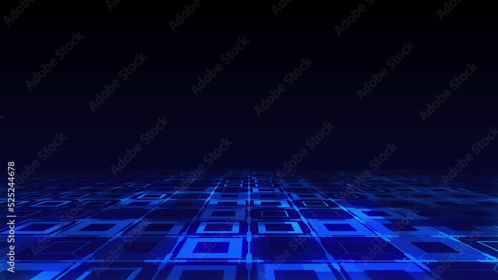 Poster perspective motion view futuristic blue shine digital technology floor sci fi grid hud background 3d