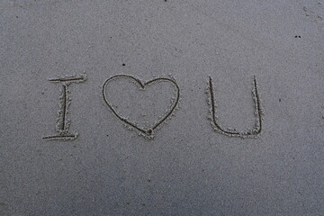 heart on the sand. I love you writing on the beach sand. 