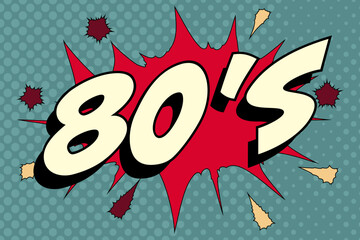 80's Abstract cartoon frame vector background. sketch boom