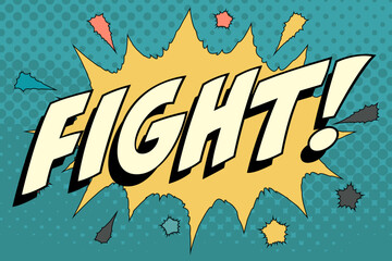 Fight Abstract cartoon frame vector background. comic word