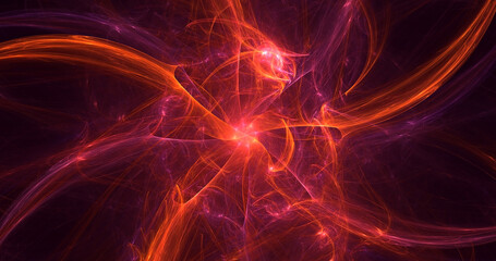 3D rendering abstract multicolor fractal light background