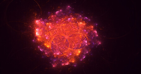 3D rendering abstract multicolor fractal light background