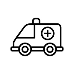 Ambulance icon vector graphic illustration