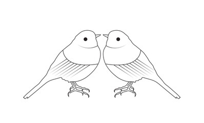 Bird line art and bird logo template